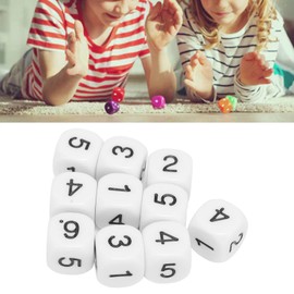 Dice Learning Aid, 20PCS Multipurpose Plastic Polyhedral Dice Set for Board Games (White)