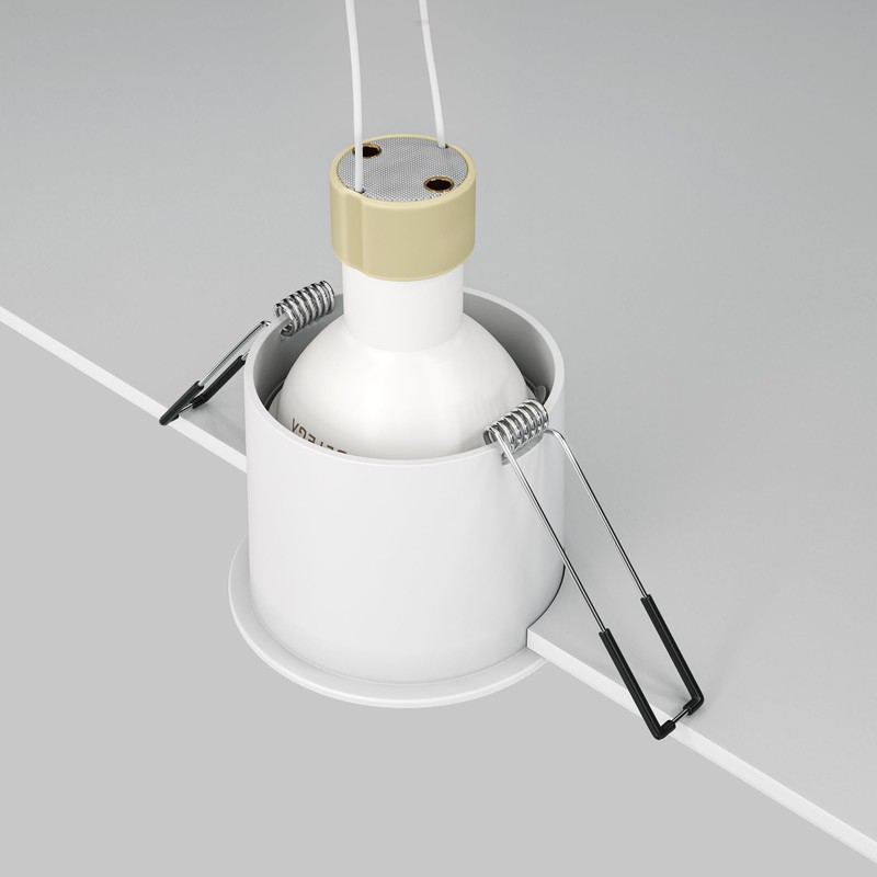 Maytoni Reif Technical White Recessed Spotlight White with Gold Aluminium