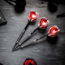 RED DRAGON Apollo 23g - Gramm Wolframpfeil-Set mit Stahlspitze - Professionelle Dartpfeile mit Schäften (Stielen) und Flügen