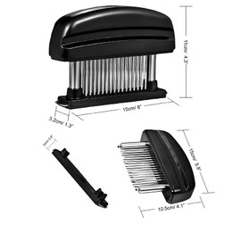 MYPOTO Meat tenderizer, meat tenderizer, meat tenderiser with robust stainless steel, 48 needles, removable for cleaning, dishwasher safe, for steak, chicken and pork