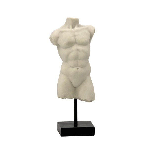 Galt International Poly Marble Torso Greek God 13.5" Sculpture Bust