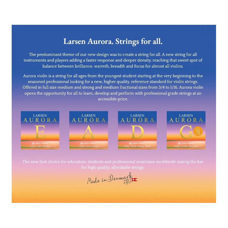 LARSEN STRINGS Aurora Violin Strings G 1/2 Medium