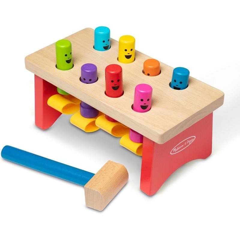 Melissa & Doug Deluxe Pounding Bench Wooden Preschool Learning Toy