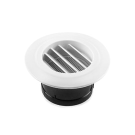 QWORK 4" Air Vent ABS Louver Grille Cover, with Built-in Fly Screen Mesh for Bathroom Office Home, 4 Pack