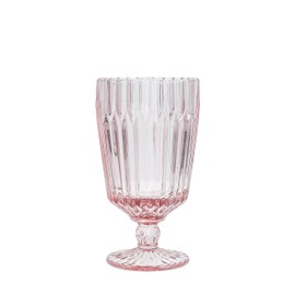 Fortessa Archie Goblet Glass Set of 6, 14.2 Ounce, Pink