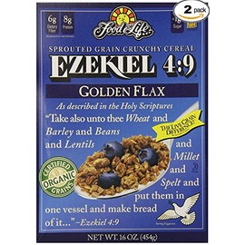 Food For Life Ezekiel 4:9 Organic Sprouted Grain Cereal, Golden Flax, 16-Ounce Boxes (Pack of 3)