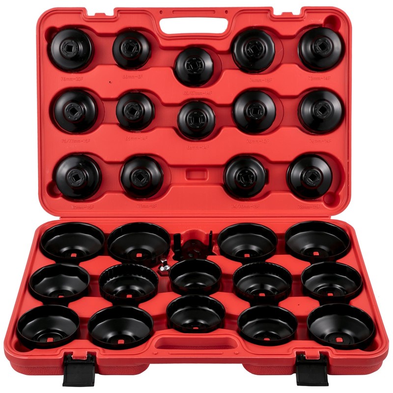VEVOR Oil Filter Socket Set, 30 Pcs, Steel, Black, 3-Jam