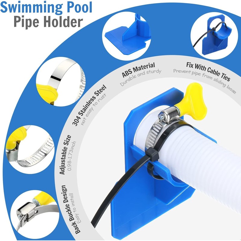 SIGANDG 2 Pieces Swimming Pool Hose Holder Accessories with Puncture,