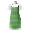 Ambesonne Gingham Apron, Picnic Blanket Inspired Green and White Plaid