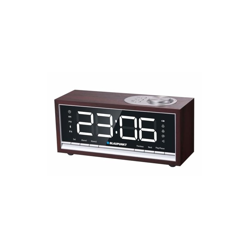 BLAUPUNKT CR60BT Bluetooth Radio Alarm Clock Brown Wood