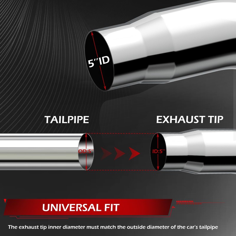 A-KARCK Turn Down Exhaust Tip 4.0" Inlet with a Clamp,
