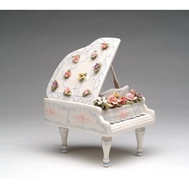 Cosmos Gifts Fine Elegant Porcelain Grand Piano Musical Music Box Figurine (Music Tune: Fur Elise), 7 3/4" H