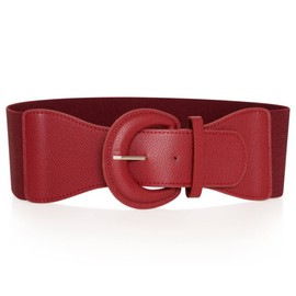 Ro Rox Raya Elasticated Nurse Belt Stretch Wide 50's Retro Vintage Waist Cincher, Red