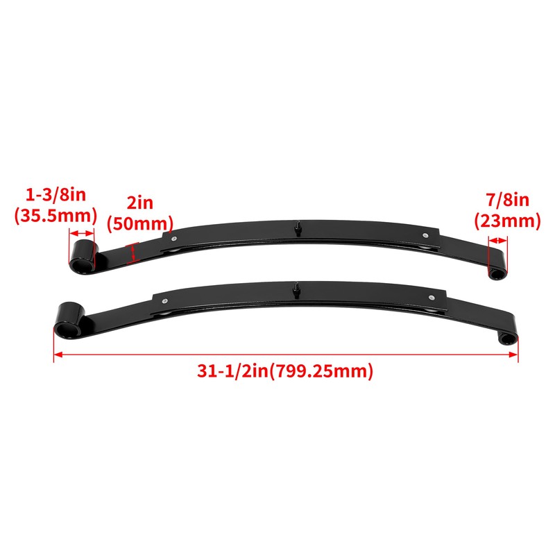 WUTIST Heavy Duty Rear 2-Leaf Spring Kit Compatible with 2008-UP