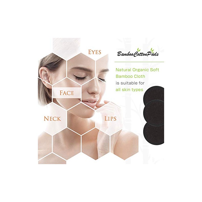 Almohadillas desmaquillantes reutilizables color negro, lavables, paquete de 10 unidades