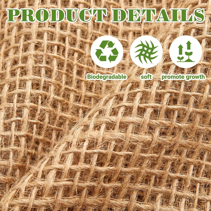 GliCraft 15 ft Long Jute Erosion Control Blanket, Soil Saver