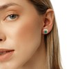 Cat Heart Birthstone Stud Earrings Sterling Silver Emerald Earrings for