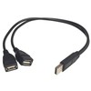 Villageboom USB 2.0 Double Plug Male to 2 Female -