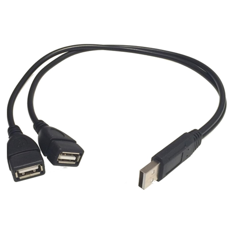 Villageboom USB 2.0 Double Plug Male to 2 Female -