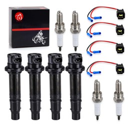 Ignition Coil & Plug w/Spark Plug For Yamaha YZF-R1 2002-2006 YZF-R6 2006-2007 FZ1 2006-2014 Vmax 1700 2009-2020 FZS1 2015