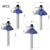 4 Pieces 6 mm Shank 45 Degree Chamfer Cutter Carbide