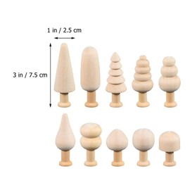 STOBOK 20pcs Crafts Wooden Home Goods Wood Mini Wood Crafts Wooden Mini Tree Unfinished Wood Christmas Trees Pendant Ornaments Wooden Tree Household Material