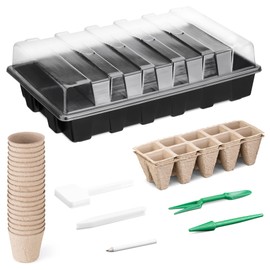 Navaris 47-Piece Propagation Set for Plants Herbs Vegetables - with Propagation Box Propagation Pots Accessories Signs - Growing Set Mini Greenhouse