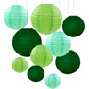 ZOOYOO 10pcs Paper Lanterns,Green Round Hanging Paper Lanterns Decorations for