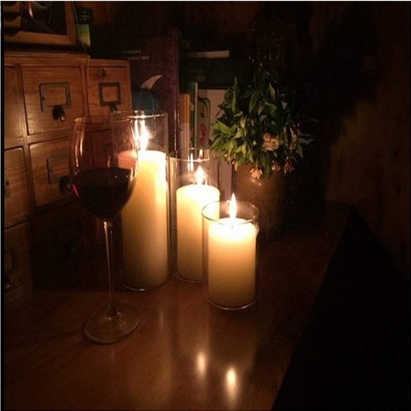 Large Size Hurricane Candle Holder Glass, Glass Cylinder Open Both