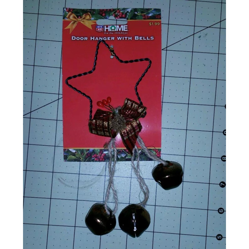 Christmas door hanger with bells x2
