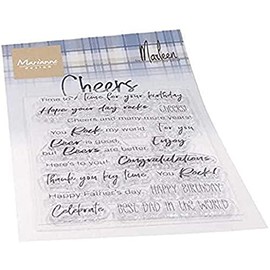 Marianne Design Clear Stamps Cheers by Marleen, One Size, Pink