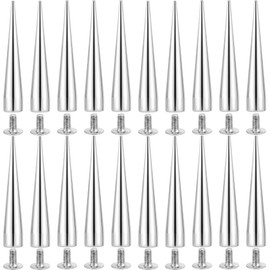 GORGECRAFT 1 Box 30Pcs Cone Spikes 7 x 38mm Long Spike Rivets Silver Metal Studs Bullet Tree Screwbacks Punk Leather Rivets for DIY Rock Bags Clothing Leather Craft Jacket Belt Shoes Bracelet