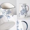 Magclay Ceramic Pitcher Vase, Blue and White Jug for Home