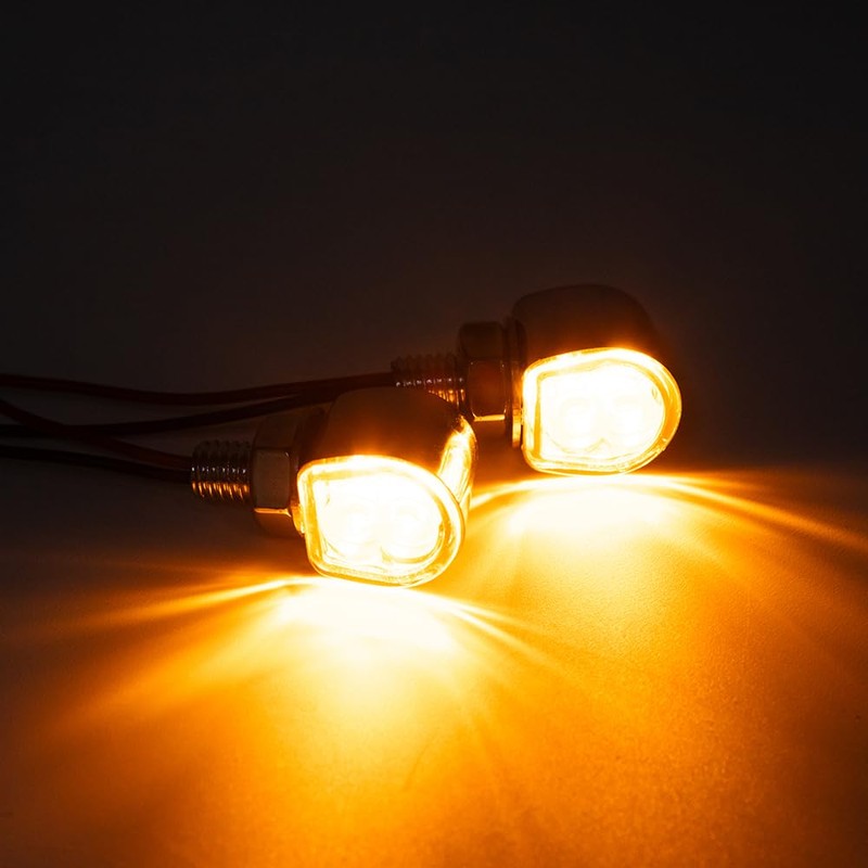 Mini LED Motorcycle Indicator Light Amber Side E24 Marker Lamp