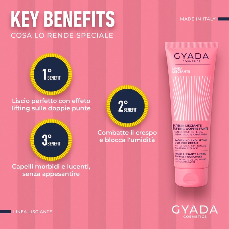 GYADA COSMETICS, Glättende Creme, Spliss Lifting, Disziplin, Beseitigung von Frizz,