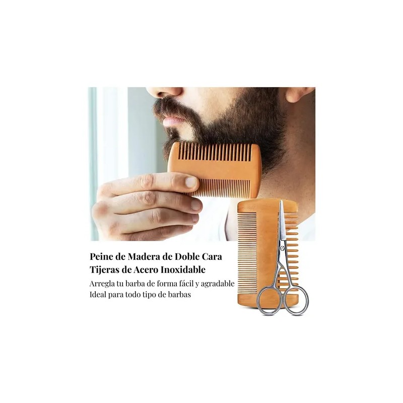 Kit Para Barba De 8 Piezas Con Aceite, Bálsamo Y