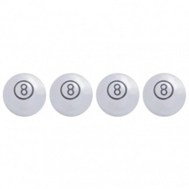 GCC Set of 4 Universal Car Truck Motorcycle Chrome Large 8 Ball Valve Stem Caps