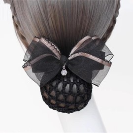 Redecilla con Lazo para el Pelo Enfermera Azafata Redecilla for El Cabello Horquilla Con Lazo Pajarita for(Black,Style 2)