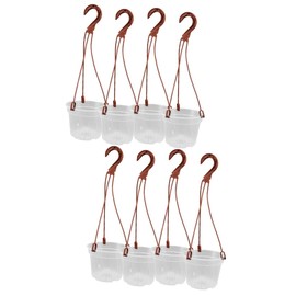 BESTOYARD 8 Sets Outdoor Container Clear Vase Plastic Pots Plant Hanging Baskets Hanging Orchid Pots Plastic Hanging Planters Hanging Planter Indoors Plastic Plant Basket Flowerpot