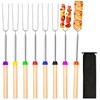 8 Pack Telescopic Barbecue Skewers Extendable 31-81cm Stainless Steel Marshmallow