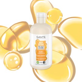 SANTE Naturkosmetik Deep Repair Anti Split Ends Care Treatment Olive + Pea Protein, Vegan Hair Treatment without Rinsing, Repairs Damaged Hair, for Smooth and Strengthened Hair, 200 ml