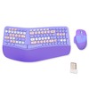 Wireless Ergonomic Keyboard and Mouse Combo with PU Wrist Rest,