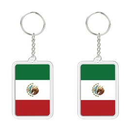 2PCS Mexico Flag Keychain,Mexican Tag Keyring Key Chain for Car Motorcycle Auto