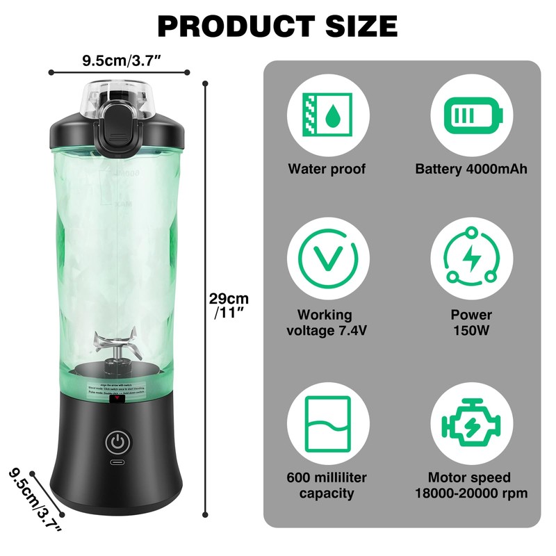 Personal Blender 6 Blades Portable Blender Mini Blender for Shakes