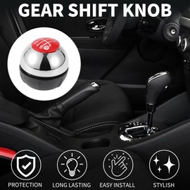 TUCKBOLD 6 Speed Manual Gear Shifter Knob for Fiat 500 | Front Automotive Gearbox Stick Shifter Lever Knob Black Chrome Silver Tone Plastic 1 Pcs