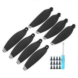 Plastic Drone Blade, Plastic Lightweight Propeller Wing Blade RC Drone Accessories Compatible Electric Bicycle Refit Parts for Mavic Mini 8 Pieces (Black with Silver Edge)
