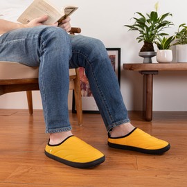 RockDove Men's Trail-Therm Quilted Memory Foam Indoor Oudoor Camp Slipper, Size 7-8 US Men, Yellow