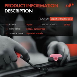 A-Premium 20PCS Nylon Red Weatherstrip Retainer Clip Compatible with Hyundai Elantra 1993-2006, Sonata 1993-2006, Sante Fe 2001-2006, Accent 1995-2006 - For 5.5mm Hole