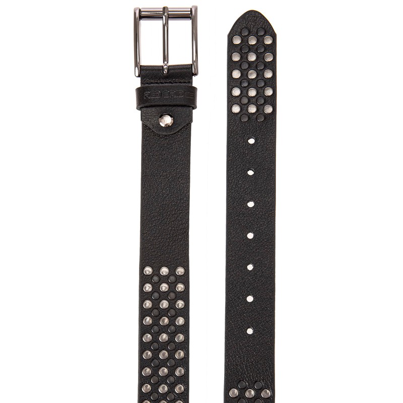 Genuine Leather Belt with Rivets Premium Quality, black