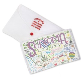 Catstudio Sonoma County Dish Towel, US Geography Souvenir Kitchen Towel, Hand Towels with Original Artwork, Washable for Sonoma County Lovers, Travel Souvenir
